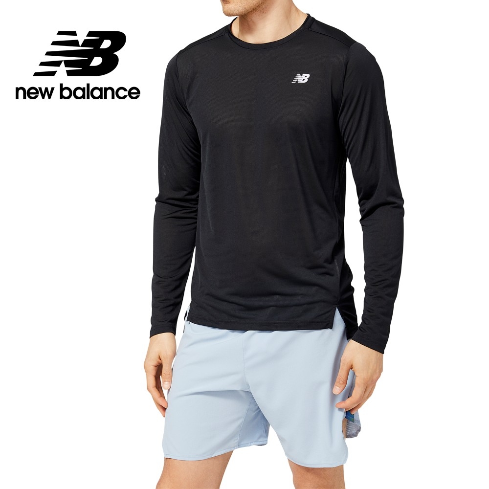 [New Balance]速乾輕量透氣運動長袖上衣_男性_黑色_MT23225BK