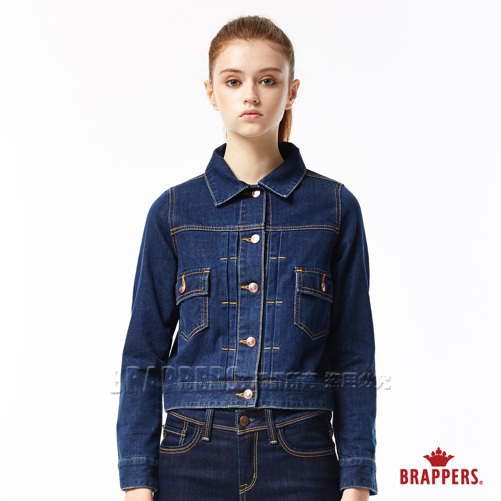 BRAPPERS 女款 Boy Friend牛仔夾克系列-女用牛仔長袖外套-藍