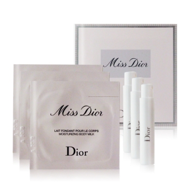 Dior 迪奧 Miss Dior 花漾迪奧淡香水與身體乳(1ml+1.5ml)X3 EDT-隨身針管試香