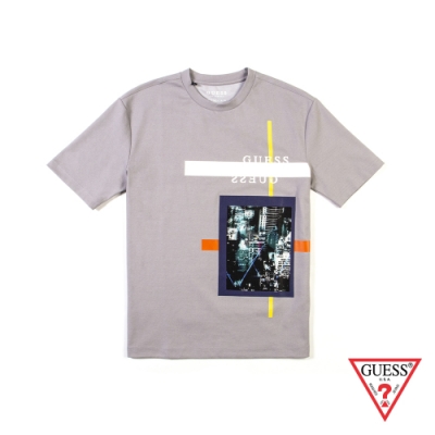 GUESS-男裝-美式街景短T,T恤-灰 原價1990