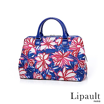 法國時尚Lipault Blooming Summer保齡球包M(綻花藍)