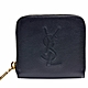 YSL 經典品牌縫線小牛暗釦短夾(黑色) product thumbnail 1