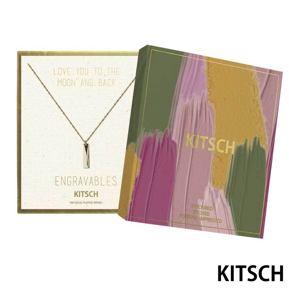 KITSCH 美國加州時尚品牌 簡約長條14K鍍金墜飾項鍊