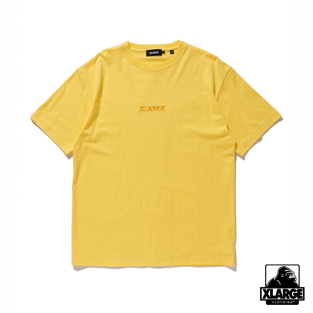 XLARGE S/S TEE EMBROIDERY STANDARD LOGO短袖T恤-黃