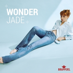 BRAPPERS 女款 玉石丹寧系列-wonder jade中腰彈性喇叭褲-淺藍