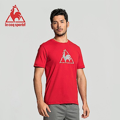 le coq sportif 法國公雞牌經典圓領LOGO印花短袖T恤 男-暗紅