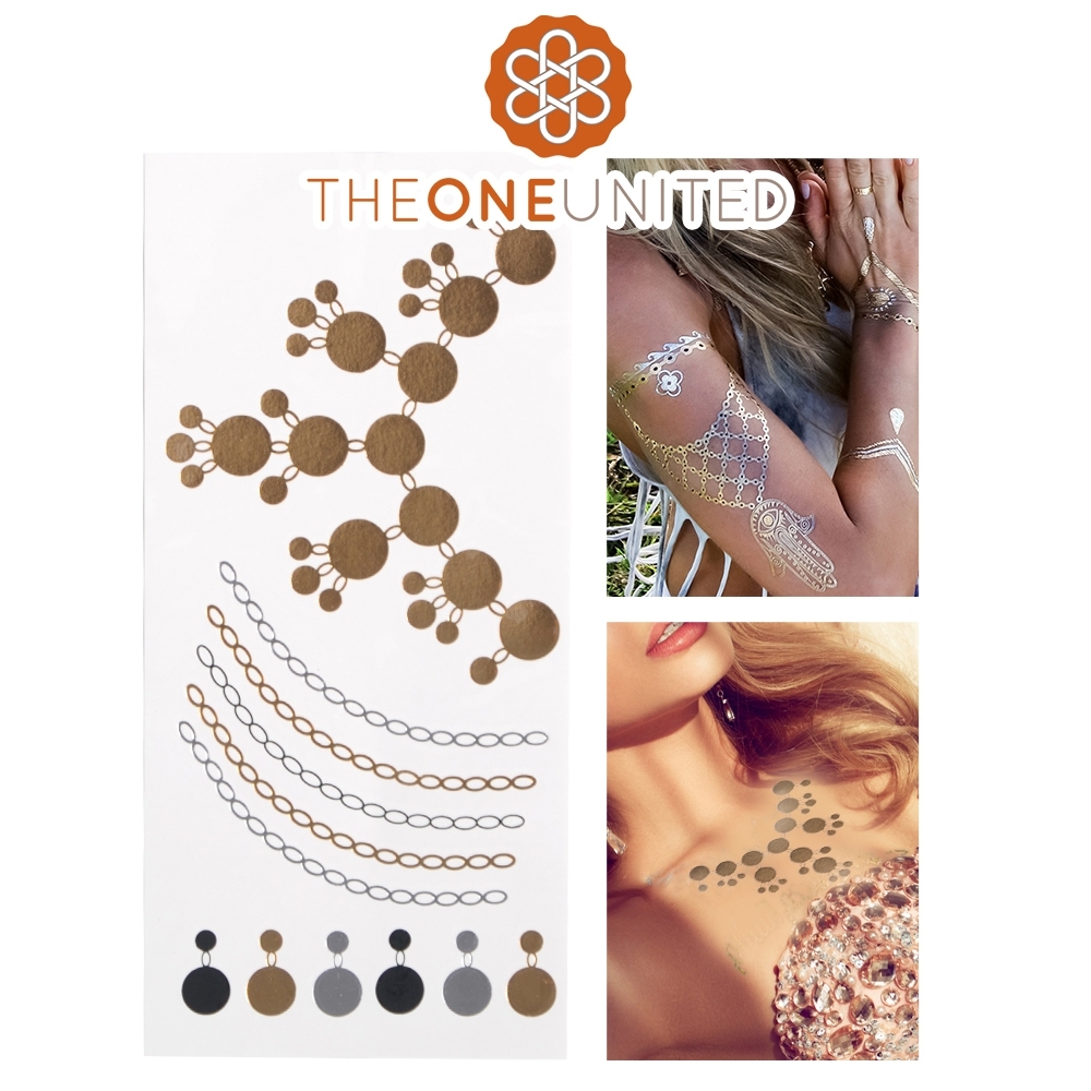The One 歐美時尚金屬感紋身貼(中)-7-海拉的項鍊