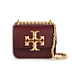 TORY BURCH ELEANOR 金字LOGO牛皮迷你款肩背/斜背鏈帶小包-酒紅色 product thumbnail 1