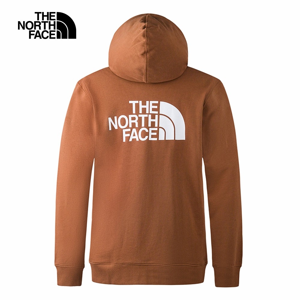 【The North Face 官方旗艦】北面男女款棕色純棉舒適保暖連帽外套｜83ORQHO