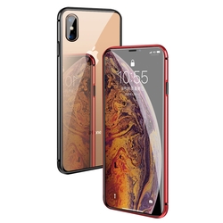 iPhone XS Max 金屬全包覆磁吸殼雙面玻璃手機保護殼 XSMax手機保護殼