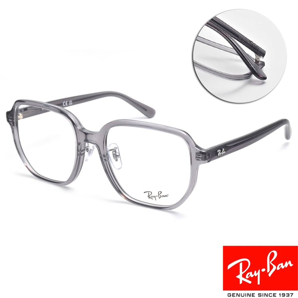 RayBan 雷朋 大方框光學眼鏡 成毅同款/透深灰#RB5424D 8268-54mm