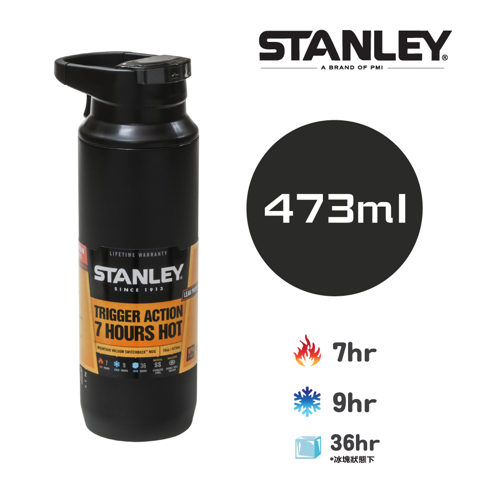 美國Stanley SwitchBack 單手真空保溫瓶473ml 黑色