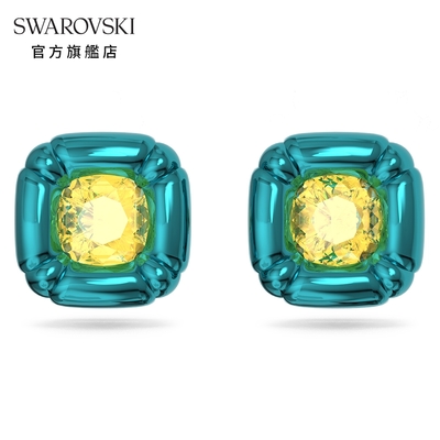 SWAROVSKI 施華洛士奇 Dulcis 耳釘枕形切割, 藍色