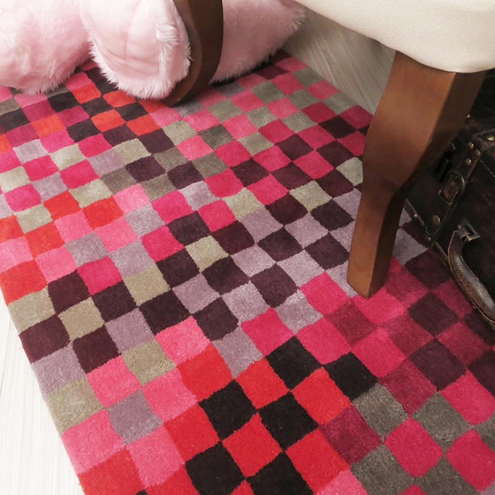 【Fuwaly】德國Esprit home紫色馬賽克地毯-200x300cm_ESP2834-01_客廳沙發 馬賽克 柔軟