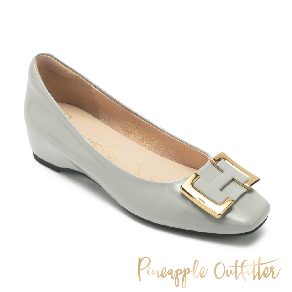 Pineapple-Outfitter-GERDA-真皮百搭中內增高方頭鞋-灰色