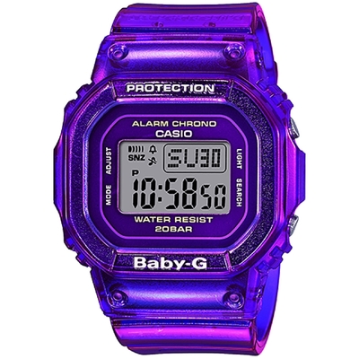 CASIO 卡西歐 BABY-G 半透明休閒電子錶 迎春好禮-紫 BGD-560S-6