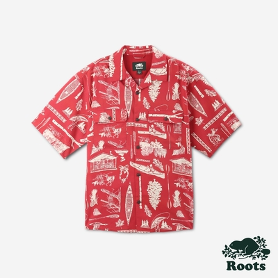 Roots 男裝- SPRUCE CAMP短袖襯衫-紅色