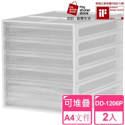 【SHUTER 樹德】A4資料櫃DD-1206 2入(文件收納 A4 桌上收納)