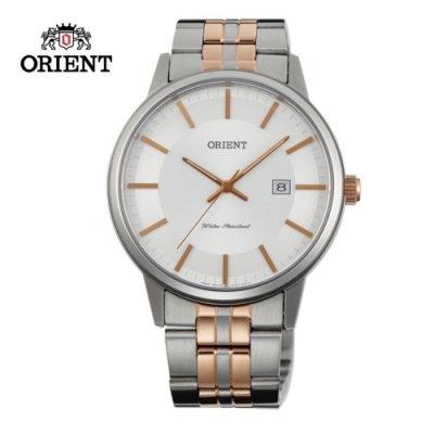 ORIENT 東方錶 PAIR系列 極簡藍寶石鏡面石英對錶 男生鋼帶款 FUNG8001W - 40.0 mm