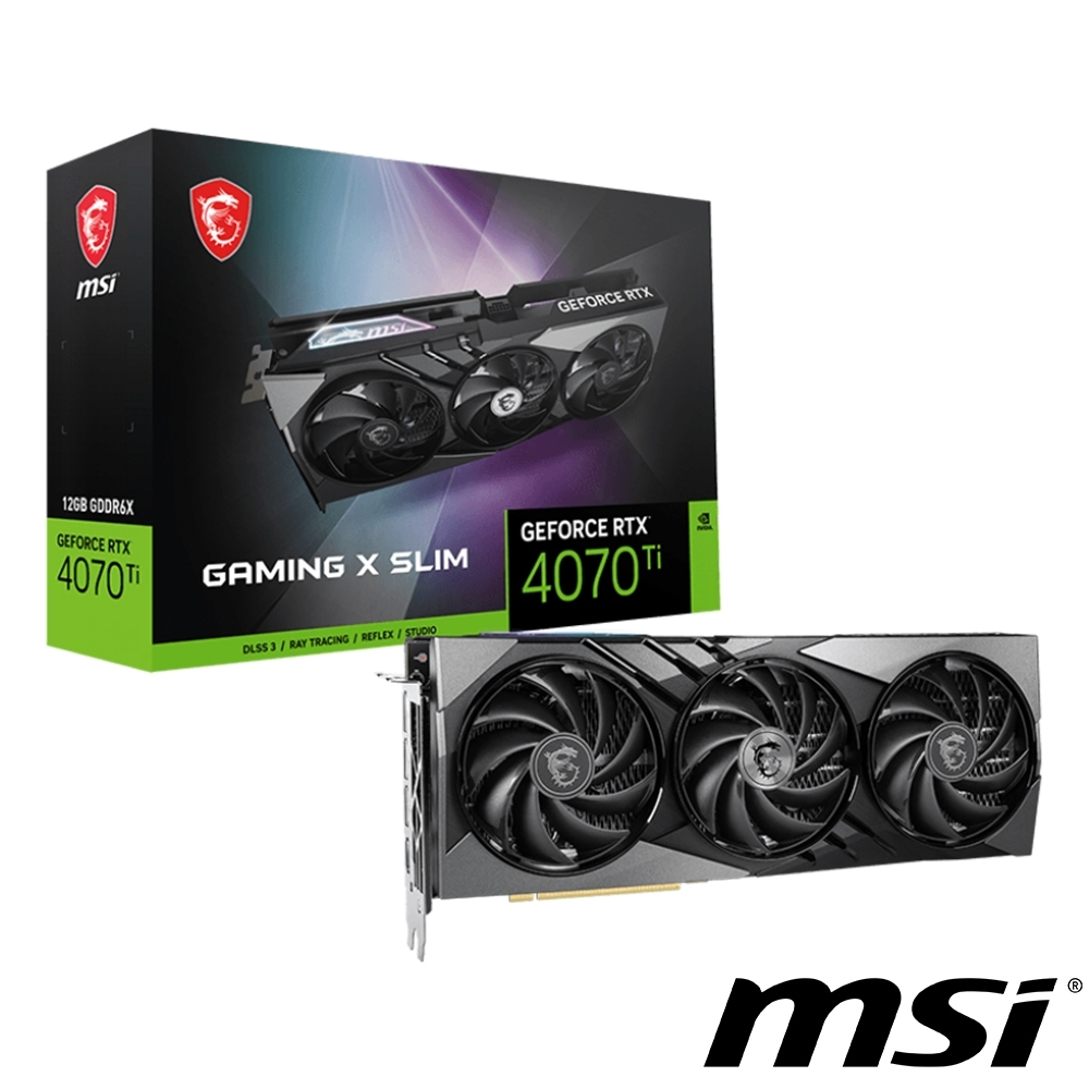 MSI微星GeForce RTX 4070 Ti GAMING X SLIM 12G 顯示卡| RTX 30系列