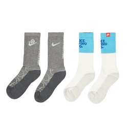 Nike 襪子 Everyday Plus Cushioned Crew 男女款 藍 灰 長襪 毛巾布 二雙入 DR9851-900
