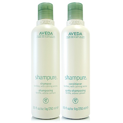 AVEDA 純香洗髮菁250ml(洗髮精)+純香潤髮乳250ml+專櫃試用包*1(隨機)