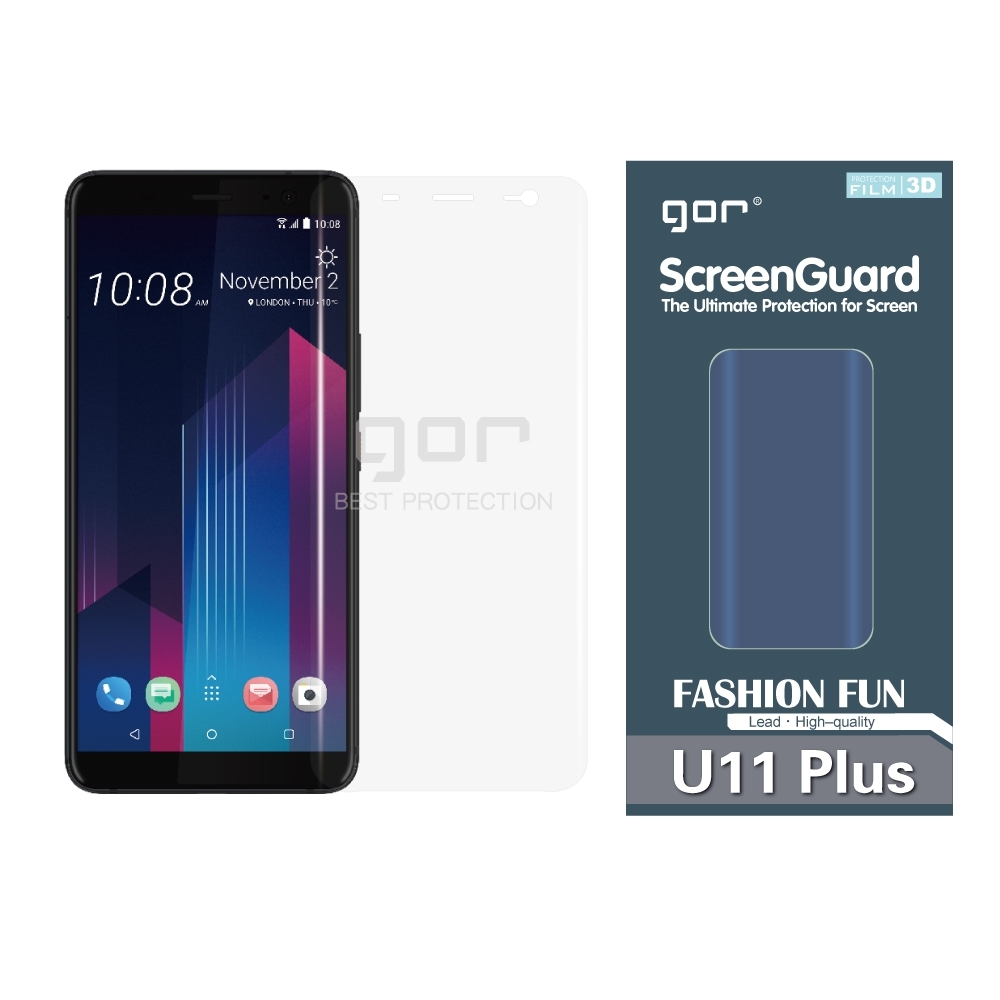 GOR HTC U11 Plus 滿版保護貼 u11plus 透明滿版 U11+PET