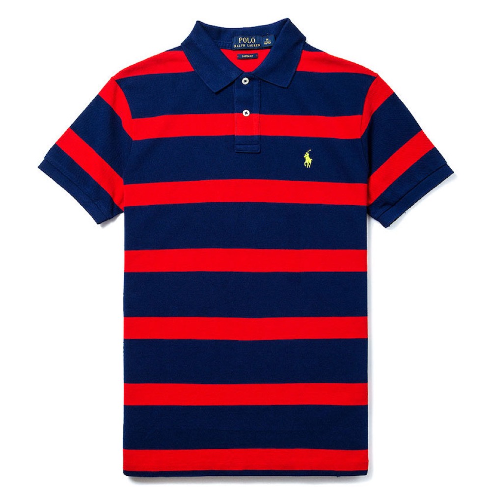 Polo Ralph Lauren 經典小馬條紋Polo衫(Custom)-深藍色