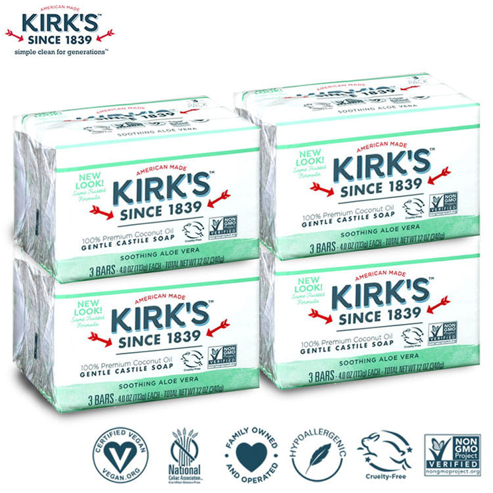 Kirks Natural 柯氏經典皂 舒緩蘆薈精華 12入組 (113g x12)