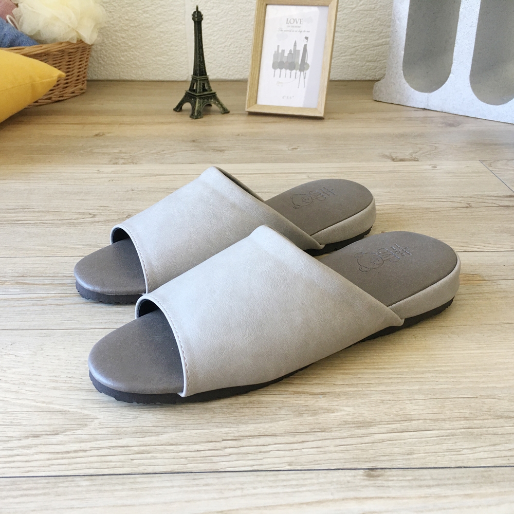 iSlippers 極致風格-厚跟紓壓皮質室內拖鞋