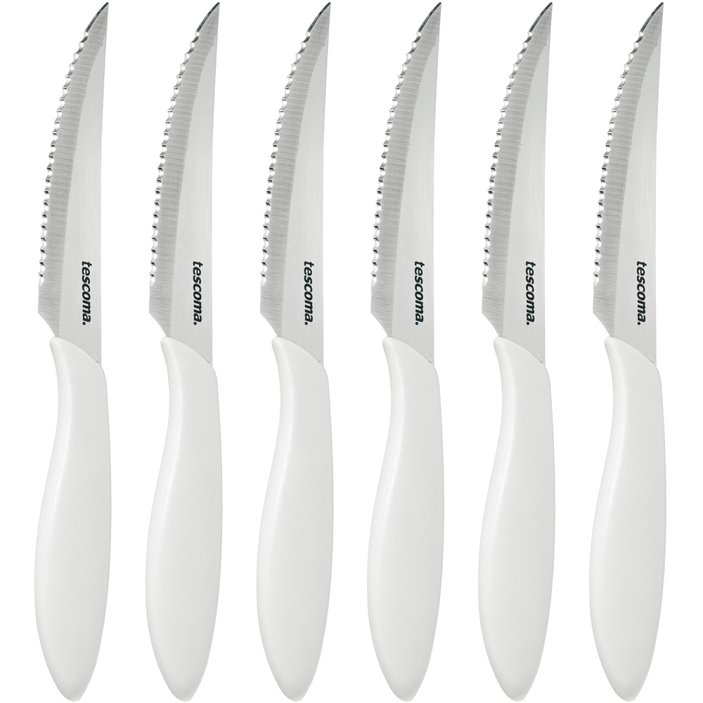 《TESCOMA》Presto牛排刀6入(白) | 西餐刀 餐刀 鐵板刀