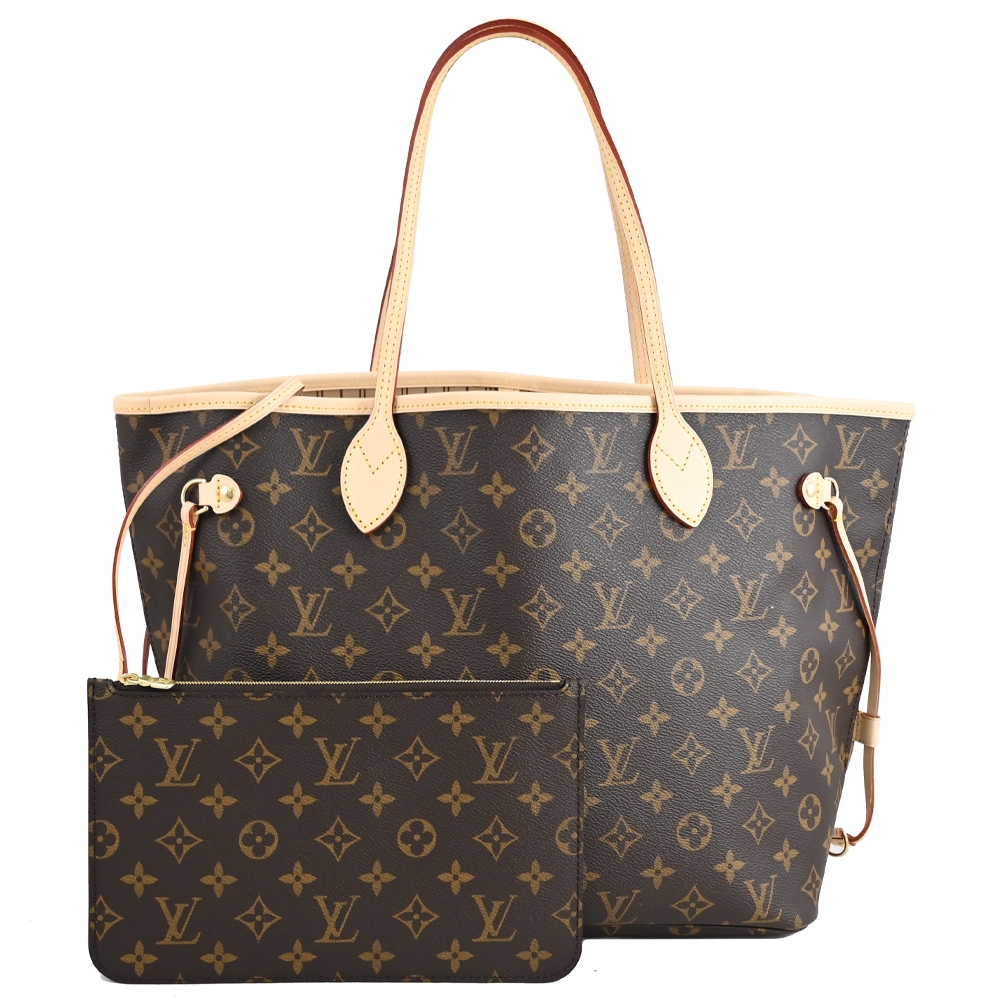 LV  M40995 NEVERFULL MM 經典花紋束口購物包/托特包