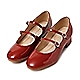 D+AF 淘氣甜心．4D氣墊雙帶低跟瑪莉珍鞋＊紅 product thumbnail 1