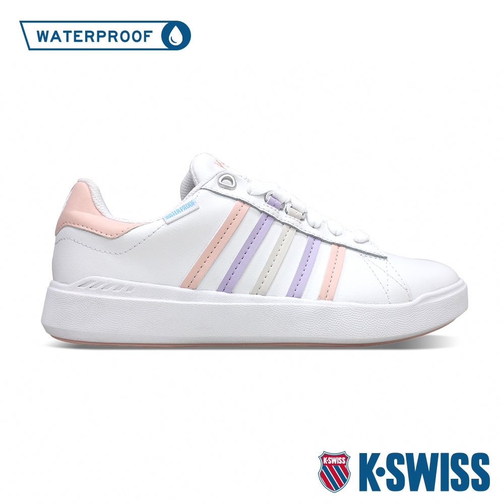 K-SWISS Pershing Court Light防水時尚運動鞋-女-白/粉紅/紫