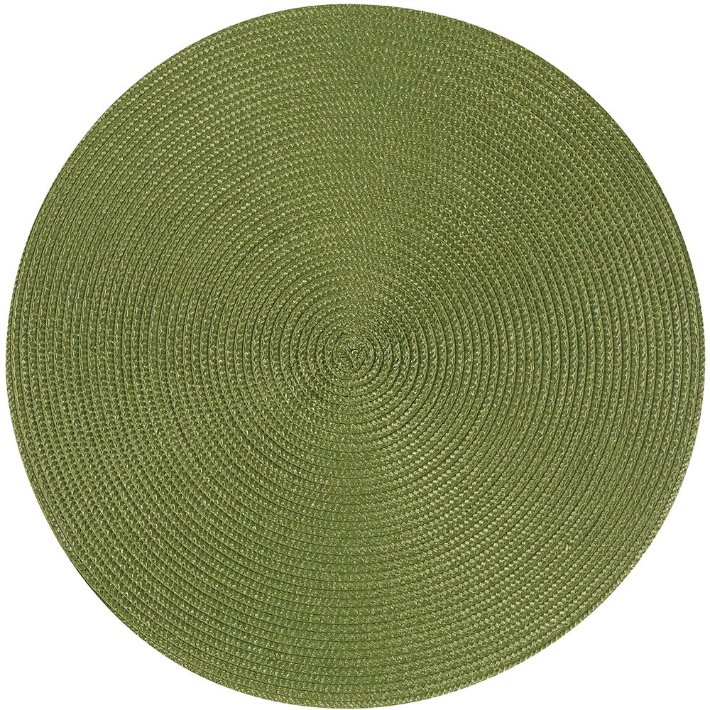 《NOW》素面織紋圓餐墊(橄欖綠)