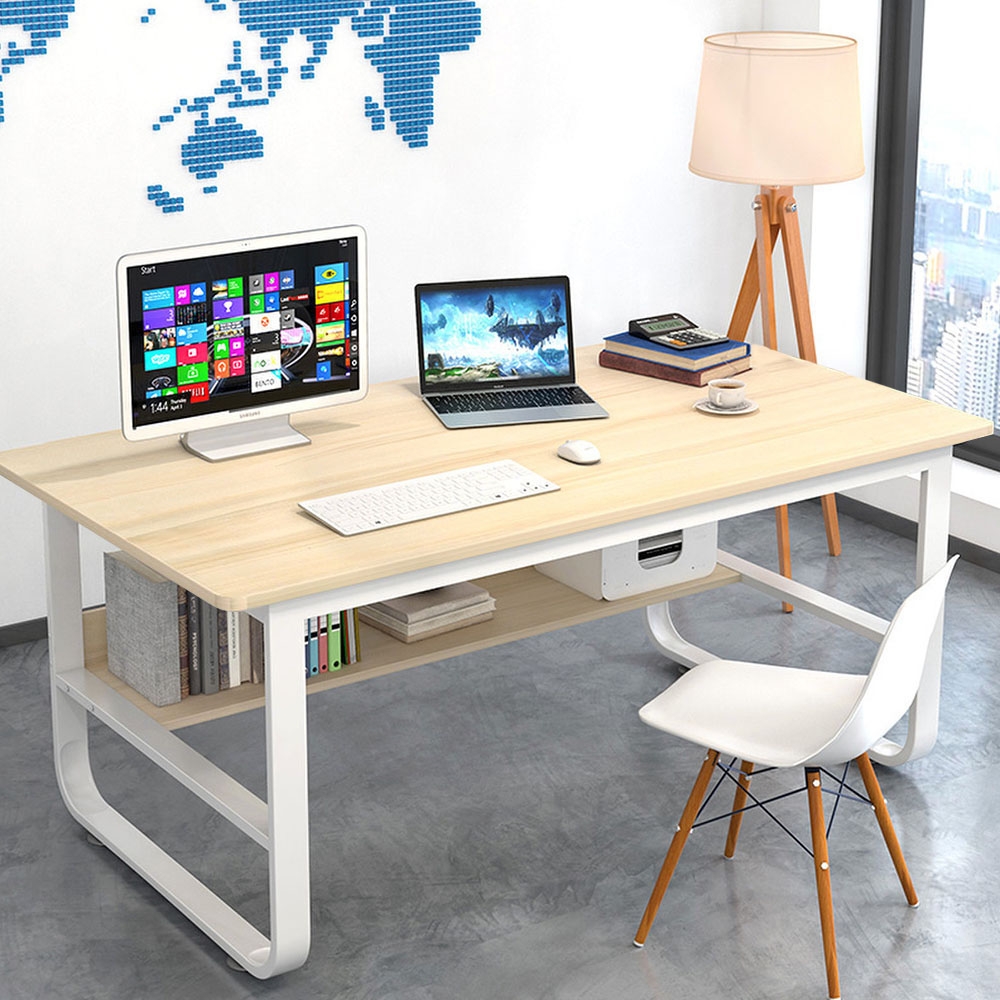Incare高質感-鋼木多用收納工作電腦桌(100公分/3色可選)
