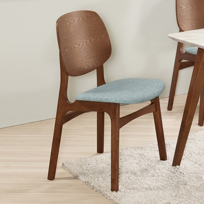 Boden-魯斯胡桃色藍布實木餐椅/單椅-57x58x78cm