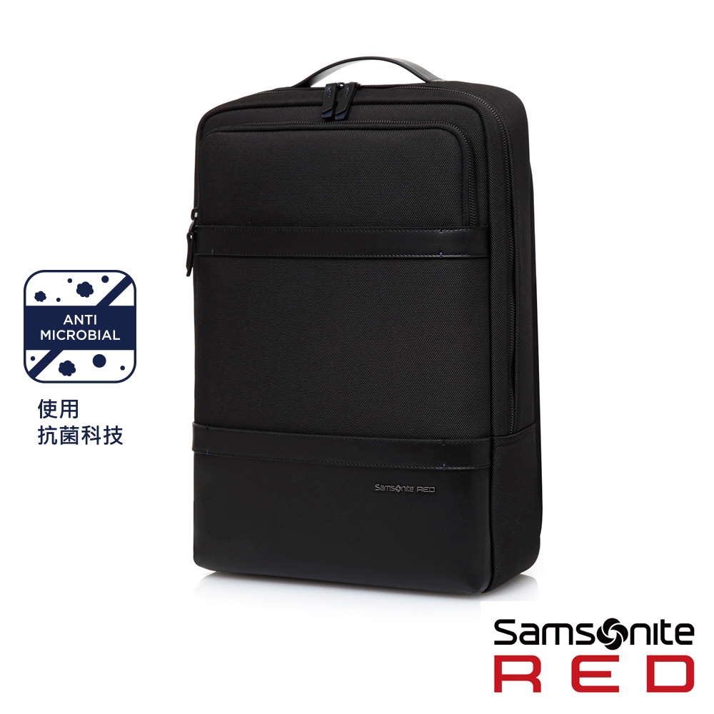 Samsonite RED BRIU 都會皮革筆電後背包14(灰藍) | Yahoo奇摩購物中心