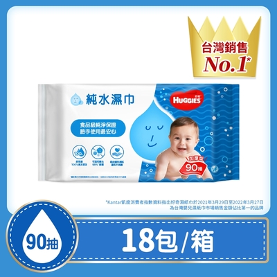 HUGGIES 好奇 純水嬰兒濕巾 加厚型 90抽x18包/箱