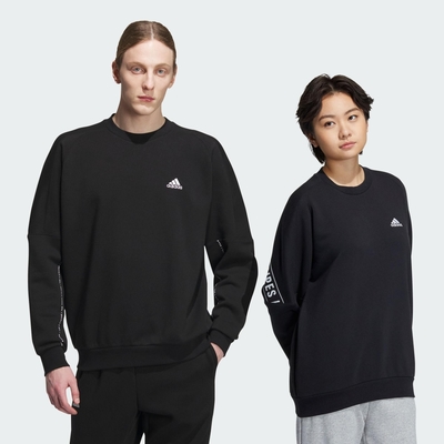 adidas 愛迪達 上衣 男款 女款 長袖上衣 運動 亞規 WORD FL CREW 黑 IK7359