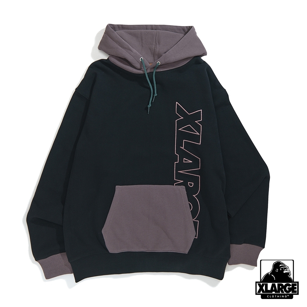 XLARGE 2TONE PULLOVER HOODED SWEAT連帽上衣-黑