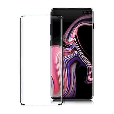 Xmart for 三星 Galaxy S10+ 全膠3D滿版曲面玻璃貼-黑- 無開孔