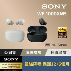 【Sony索尼】WF-1000XM5 旗艦真無線藍牙耳機 (公司貨 保固12+6個月)