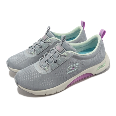 Skechers 休閒鞋 Skech-Air Arch Fit-Mellow 女鞋 灰 紫 套入式 足弓支撐 彈力鞋帶 104254GYAQ