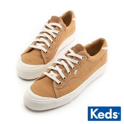 Keds  CREW KICK 個性皮標中性車縫休閒鞋-棕 9223W123443