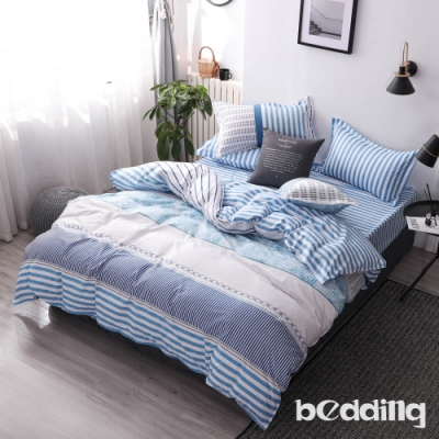 BEDDING-活性印染-標準5尺雙人薄式床包枕套三件式-夏圖