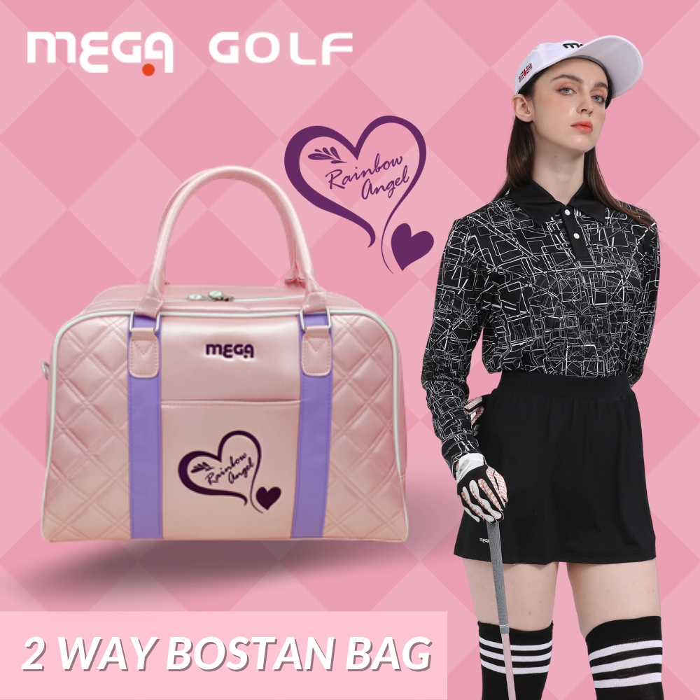 【MEGA GOLF】Rainbow Angel 鑽石珠光衣物袋 F0278 戀愛粉鑽 高爾夫衣物包 高爾夫衣物袋 旅行袋 旅行包