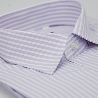 金安德森 紫色寬排紋窄版長袖襯衫