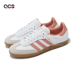 adidas 休閒鞋 Samba OG W 女鞋 白 粉紅 粉橘 德訓鞋 復古 麂皮 愛迪達 IG5932