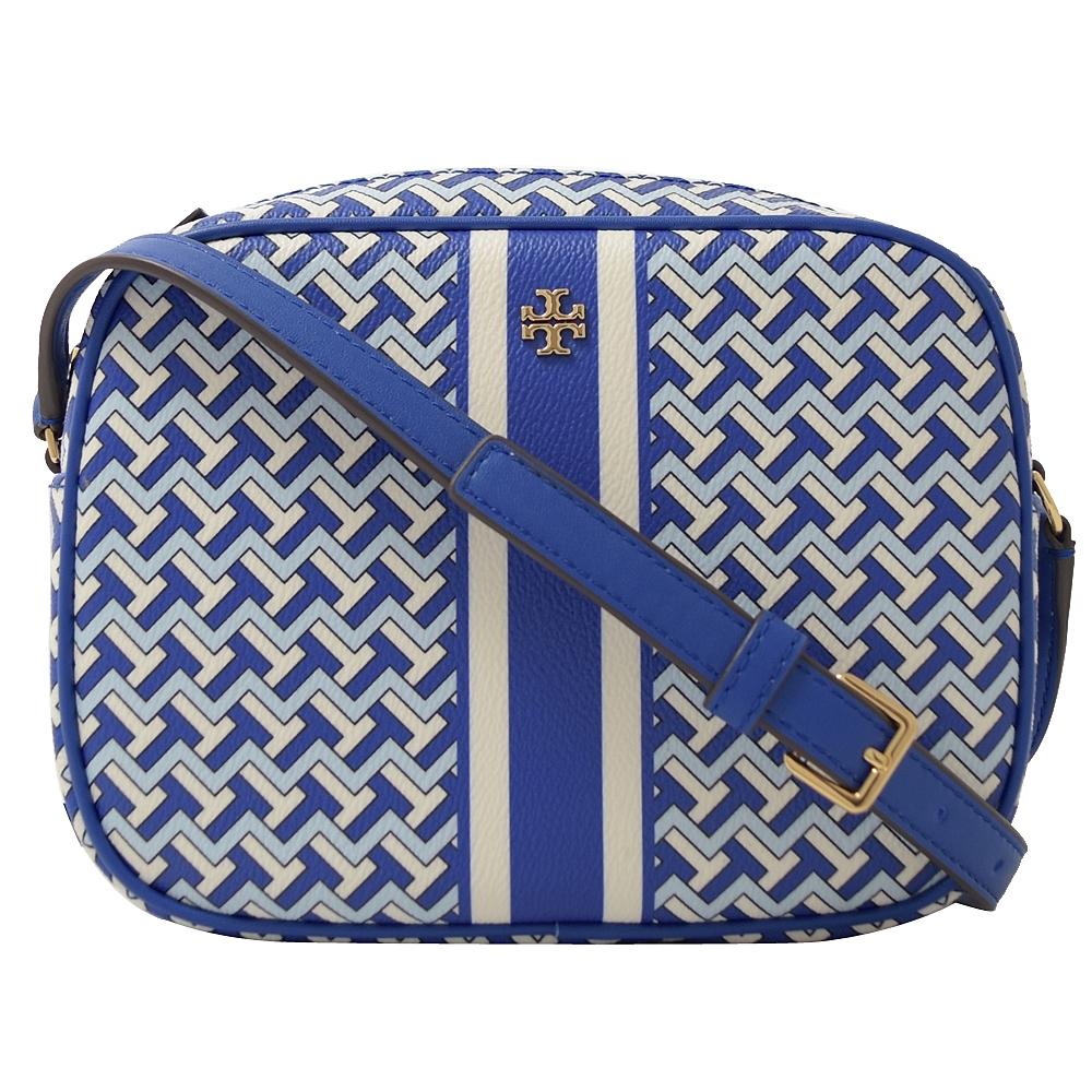 TORY BURCH T ZAG CROSSBODY斜背PVC相機包(藍)